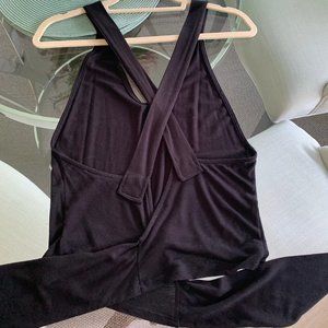 Womens Silence + Noise Black back tie tank top